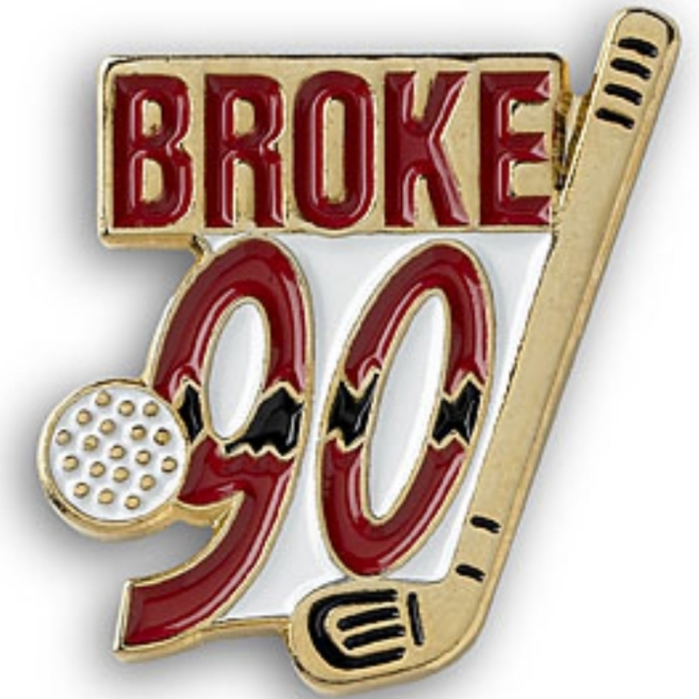 Gold and Red Golf Pin